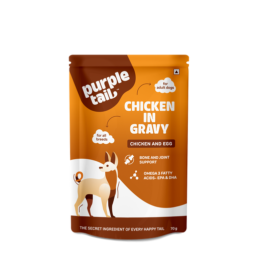 CHICKEN IN GRAVY FOR ADULT DOGS TOTAL 350Grm (5Pcs * 70Grm Each)